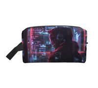 Lootpe Borsa per il trucco con stampa di Hacker Era, borsa da viaggio portatile, organizer per articoli da toeletta, grande borsa per il trucco da donna