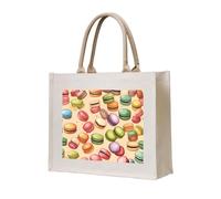 lootpe Borsa tote con stampa aromatizzata al biscotto macaron, borsa regalo personalizzata, borsa da viaggio in tela da spiaggia, borse per la spesa, regalo per donne e mamme