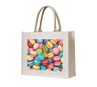lootpe Borsa tote con stampa aromatizzata al biscotto macaron, borsa regalo personalizzata, borsa da viaggio in tela da spiaggia, borse per la spesa, regalo per donne e mamme