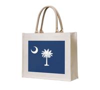 lootpe Borsa tote con stampa bandiera della Carolina del Sud, borsa regalo personalizzata, borsa da viaggio in tela, borsa da spiaggia, borse per la spesa, regalo per donne