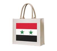 lootpe Borsa tote con stampa bandiera della Repubblica araba siriana, borsa regalo personalizzata, borsa da viaggio in tela da spiaggia, borse per la spesa, regalo per donne e mamme