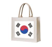 lootpe Borsa tote con stampa bandiera della Repubblica di Corea, borsa regalo personalizzata, borsa da viaggio in tela da spiaggia, borse per la spesa, regalo per donne e mamme