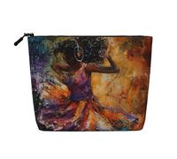 lootpe Danza con la borsa di trucco di viaggio della stampa di musica, borse cosmetiche di grande capacità per le donne, borsa cosmetica portatile, borsa da toilette