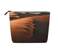 lootpe La borsa di trucco di viaggio della stampa delle dune della sabbia, borse cosmetiche di grande capacità per le donne, borsa cosmetica portatile, borsa da toilette