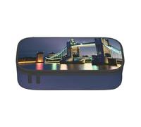 lootpe Night London Tower Bridge stampa grande capacità matita pouch, ufficio cancelleria organizer, penna borsa portatile per ufficio