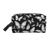 Lootpe Sacchetto di trucco della stampa della farfalla di colore disegnato a mano 1, sacchetto portatile di trucco di viaggio, organizzatore di articoli da toeletta, grande borsa di trucco per le