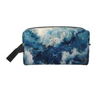 Lootpe Within The Tides Print Makeup Bag, Portable Travel Makeup Bag, Toiletry Organizer, Large Make Up Bag per le donne