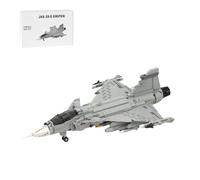LootPop 1:35 Supersonico Multiuso Aereo da combattimento Kit - 1494 Parti - 1:35 J-39 E GRIPEN Aereo militare svedese leggero singolo posto - MOC-210715 Modello grigio da collezionare & Esposizione