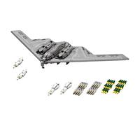LootPop B2 Spirit Bomber MOC-166363 B2 Spirit in scala 1:70, modello bomber mimetico, aereo strategico ad alta velocità con munizioni, 2063 pezzi