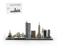 LootPop Famosa Skyline di New York City, architettura non costruita, scala 1/2000, set di mattoni da costruzione Skyline degli anni '70, contiene diversi edifici storici americani (1950 pezzi)