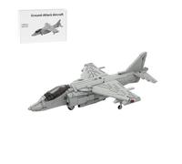 LootPop Fighter Jet Set da costruzione per adulti, AV-8B Harrier II, in scala 1:35, monomotore, come oggetto decorativo per gli appassionati militari (grigio chiaro/1490 pezzi)