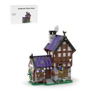 LootPop Kit di costruzione del villaggio medievale, MOC-203404, laboratorio di sartoria, modello storico a graticcio con interni dettagliati, kit creativo MOC per adulti e giovani, 1341 pezzi