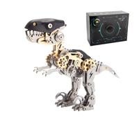 LootPop Kit di montaggio per modellino di dinosauro 3D, modello Velociraptor in metallo, per adulti, regalo fai da te per collezionisti e amici (160 pezzi/oro nero)