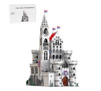 LootPop Kit modulare castello reale medievale - MOC-193221 Il ritorno del re - 3939 pezzi con castello, torri, bandiere e alberi - regalo per adulti