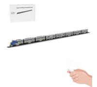 LootPop Kit per modellino elettrico di Santa Fe Super Chief Locomotiva blu, modello di treno, set di mattoni, modello espositivo con sette carri (versione dinamica/2777 pezzi)