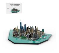 LootPop Manhattan Downtown Financial District - Set di mattoncini da costruzione in scala 1/2000, combinabili con altri modelli di New York, 10523 pezzi