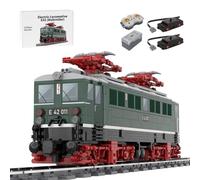 LootPop MOC-133607 - Kit per modellismo, locomotiva elettrica E42 (rullo in legno), modello di locomotiva verde (controllo della velocità, versione dinamica/1375 pezzi)