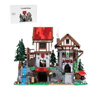 LootPop Modello medievale di cristallo nano, MOC-225455 Mago medievale e set di mattoni da costruzione, aprire la porta segreta per esplorare una camera nascosta (2804 pezzi)