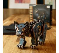 LootPop Puzzle in legno 3D - Set di montaggio meccanico con gatto carino modello di montaggio intelligente e giocattolo puzzle - nero 236 pezzi