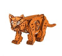 LootPop Puzzle in legno 3D - Set di montaggio meccanico con gatto carino modello di montaggio intelligente e giocattolo puzzle - arancione 236 pezzi