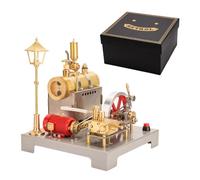 LootPop RETROL SE-02 - Kit modello di motore a vapore fisso orizzontale reversibile in metallo e caldaia, con generatore e lampione, regalo per ingegneria meccanica (100 pezzi)