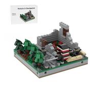 LootPop Sandbox per ambienti di costruzione modello di costruzione, decorazione in miniatura, MOC-183062 sandbox in miniatura della seconda guerra mondiale - modulo 3 - modello di punto di controllo