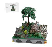 LootPop Set di mattoncini da costruzione castello medievale MOC-207826 B7 Castello di Hohengeroldseck - paesaggio, fontana, cuscinetto in legno, set di mattoncini per MOC-207737 Castello
