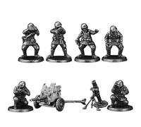 LootPop Statuetta della seconda guerra mondiale in metallo del corpo di artiglieria sovietica, modello militare, set da collezione (8 pezzi)
