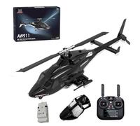 LootPop WOLFBUSH AW-911wolf 1/34 Scala 2,4G 9CH Flybarless Plane-Model con modalità stunt 6G/3D e posizionamento GPS, regalo per adulti, 1 batteria + 1 versione testa aeronautica