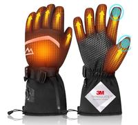 Loowoko Guanti Riscaldati con batteria 7.4v 3000mah × 2,3 livelli di riscaldamento, impermeabili,touch screen,Guanti Riscaldabili usb per lavoro all'aperto,moto,bicicletta,sci