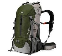 Loowoko Uomo Escursionismo Zaino 50L di Viaggio Zaino di Campeggio con la Copertura della Pioggia per Outdoor Grande Verde