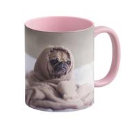 LOOXIS Tazza personalizzata con la vostra foto + testo, disegnata da voi, vari colori - Idea regalo per compleanno, donne e uomini - possibilità di stampa panoramica senza bordo, 325ml - Rosa