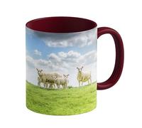 LOOXIS Tazza personalizzata con la vostra foto + testo, disegnata da voi, vari colori - Idea regalo per compleanno, donne e uomini - possibilità di stampa panoramica senza bordo, 325ml - Rosso scuro