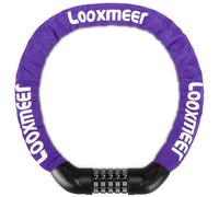 Looxmeer Lucchetto Bici Catena, Bicicletta Antifurto a Combinazione a 5 Cifre, Cilindro di Bloccaggio in Lega di Zinco, Rinforzato Resistente al Taglio per Biciclette, Motocicli, Cancelli, Viola