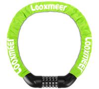 Looxmeer Lucchetto Bici Catena, Bicicletta Antifurto a Combinazione a 5 Cifre, Cilindro di Bloccaggio in Lega di Zinco, Rinforzato Resistente al Taglio per Biciclette, Motocicli, Cancelli, Verde Fluo