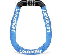 Looxmeer Lucchetto Bici Catena, Bicicletta Antifurto a Combinazione a 5 Cifre, Cilindro di Bloccaggio in Lega di Zinco, Rinforzato Resistente al Taglio per Biciclette Motocicli Scooter Cancelli, Blu