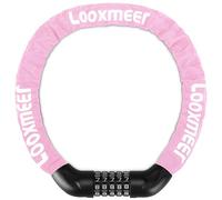 Looxmeer Lucchetto Bici Catena, Bicicletta Antifurto a Combinazione a 5 Cifre, Cilindro di Bloccaggio in Lega di Zinco, Rinforzato Resistente al Taglio per Biciclette, Motocicli, Cancelli, Rosa