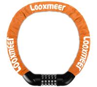 Looxmeer Lucchetto Bici Catena, Bicicletta Antifurto a Combinazione a 5 Cifre, Cilindro di Bloccaggio in Lega di Zinco, Rinforzato Resistente al Taglio per Biciclette, Motocicli, Cancelli, Arancione