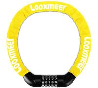 Looxmeer Lucchetto Bici Catena, Bicicletta Antifurto a Combinazione a 5 Cifre, Cilindro di Bloccaggio in Lega di Zinco, Rinforzato Resistente al Taglio per Biciclette, Motocicli, Cancelli, Giallo