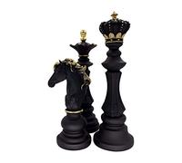 LOOYAR Confezione da tre statue di cavaliere regina degli scacchi, ornamento da collezione, decorazione artigianale per casa, ufficio, scrivania, tavolo, armadietto del vino, idea regalo