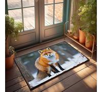 LOP Zerbino primaverile per ingresso esterno, volpe rossa nel paese delle meraviglie invernale: Nature'S Beauty catturato, zerbino esterno, tappeto autunnale per porta d'ingresso (65 x 90 cm)