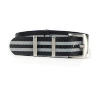 LOPAKACTAG Cinturino for orologio con cintura di sicurezza a spina pesce da 20 mm e 22, in nylon, for la sostituzione a righe militari(Silver buckle-F25,20mm)