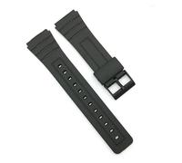 LOPAKACTAG Cinturino for orologio in silicone da 16 mm, 18 e 20 for Casio W800H, bracciale in resina PU nera SGW400, F91W, F84, F105/108/A158/168, AE1200/1300(Black black,18mm)