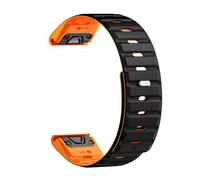 LOPAKACTAG Cinturino magnetico for cinturini Garmin Fenix 5/5Plus 6/6Pro/6X in silicone Forerunner 970/745/935/965 Sostituisci la cinghia(Black and orange,22mm)