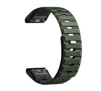 LOPAKACTAG Cinturino magnetico for cinturini Garmin Fenix 5/5Plus 6/6Pro/6X in silicone Forerunner 970/745/935/965 Sostituisci la cinghia(Army green and black,26mm)