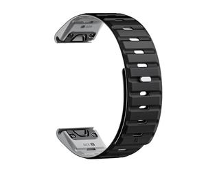 LOPAKACTAG Cinturino magnetico for cinturini Garmin Fenix 5/5Plus 6/6Pro/6X in silicone Forerunner 970/745/935/965 Sostituisci la cinghia(Black and gray,22mm)