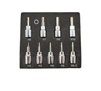 LOPAKACTAG Set Di Bussole Esagonali Da 3/8 Pollice, Robuste For Chiavi A Brugola, Trapano Con Attacco Professionale, Kit Utensili Metrici, Impatto Durevole(Star shaped set)