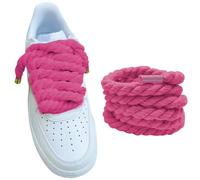 Lopau Lacci per scarpe in corda spessa per Air Force 1, non perforare, per scarpe da ginnastica Dunk, Air Jordan, AF1, Rosa, 51.2''/130cm