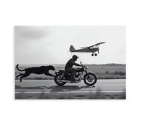 LOPEEY Stampa su tela vintage con stampa di una pantera nera, decorazione per camera da letto, ufficio, camera da letto, regalo, 30 x 45 cm