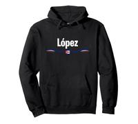 López Cuba Bandiera Patrimonio Cubano Cognome Felpa con Cappuccio